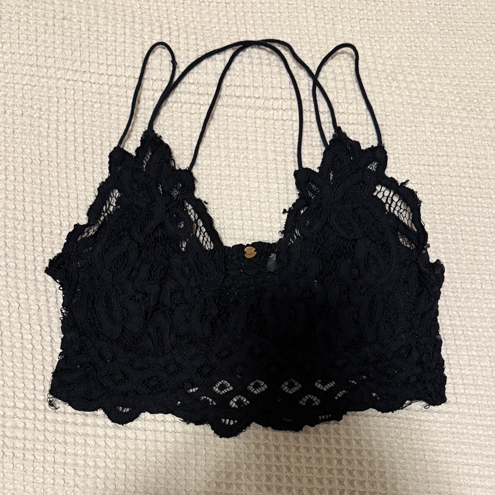 Free People Black Lace Bralette